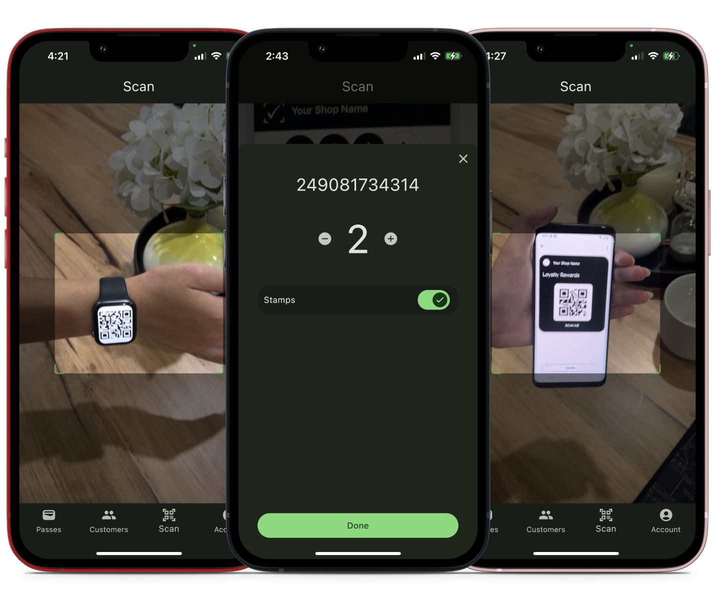 Add stamps to customer wallet